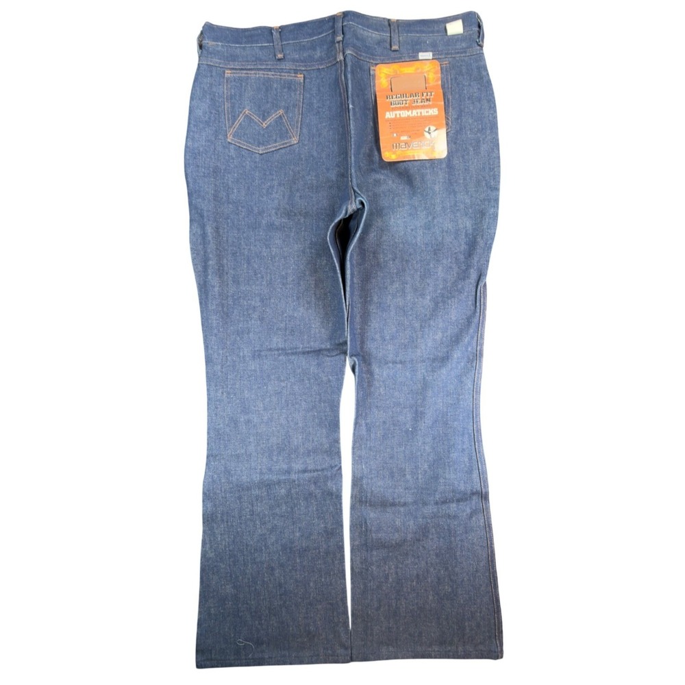 Maverick Vintage 1970s Bootcut Jeans Mens 42x34 Dark Wash Cotton Denim NOS NEW